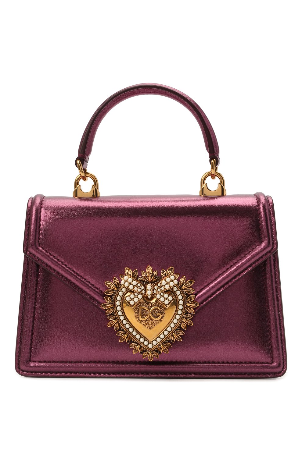 Женская сумка devotion small DOLCE & GABBANA фиолетового цвета, арт. BB6711/A1016 | Фото 1 (Женское Кросс-КТ: Вечерняя сумка; Сумки-технические: Сумки top-handle; Материал: Натуральная кожа; Ремень/цепочка: На ремешке; Размер: small)