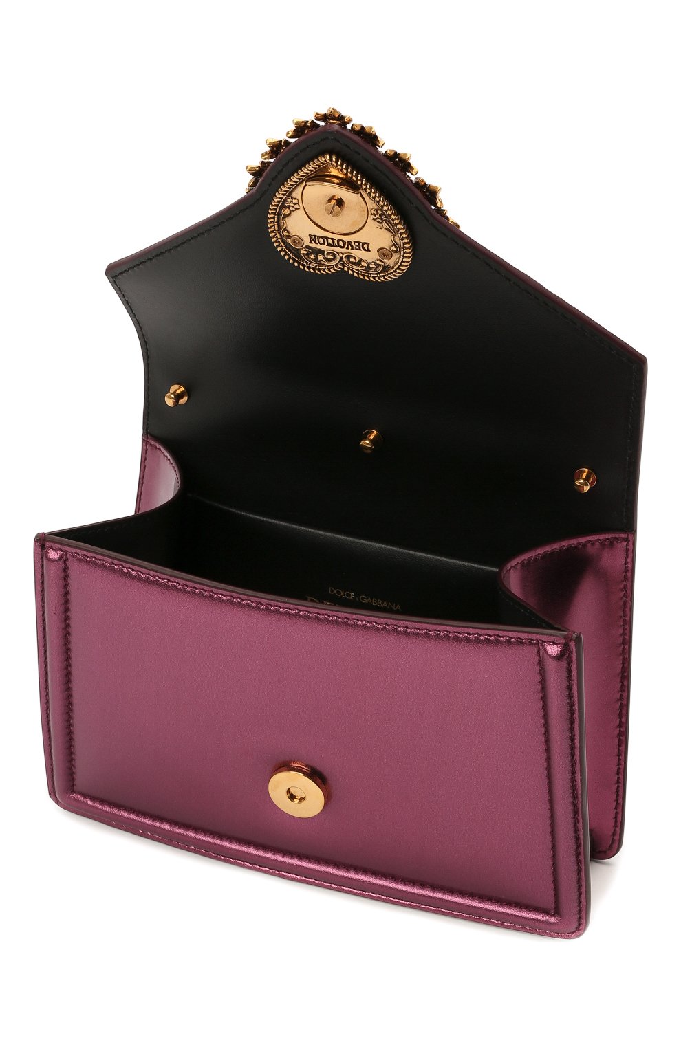 Женская сумка devotion small DOLCE & GABBANA фиолетового цвета по цене 117500 руб., арт. BB6711/A1016 | Фото 4 Женская сумка devotion small DOLCE & GABBANA фиолетового цвета, арт. BB6711/A1016 | Фото 4 (Женское Кросс-КТ: Вечерняя сумка; Сумки-технические: Сумки top-handle; Материал: Натуральная кожа; Ремень/цепочка: На ремешке; Размер: small)