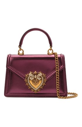 Женская сумка devotion small DOLCE & GABBANA фиолетового цвета по цене 117500 руб., арт. BB6711/A1016 | Фото 6 Женская сумка devotion small DOLCE & GABBANA фиолетового цвета, арт. BB6711/A1016 | Фото 6 (Женское Кросс-КТ: Вечерняя сумка; Сумки-технические: Сумки top-handle; Материал: Натуральная кожа; Ремень/цепочка: На ремешке; Размер: small)