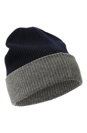 Мужская кашемировая шапка BRUNELLO CUCINELLI темно-синего цвета, арт. M2293600 | Фото 1 (Материал: Шерсть, Кашемир, Текстиль; Кросс-КТ: Трикотаж)
