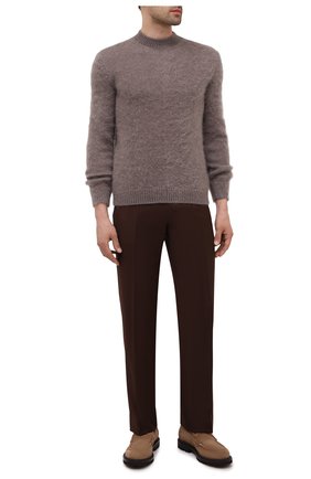 Мужские шерстяные брюки BRIONI коричневого цвета, арт. RPL20Q/01A2S/M0ENA | Фото 2 (Материал подклада: Хлопок, Синтетический материал; Длина (брюки, джинсы): Стандартные; Материал внешний: Шерсть; Случай: Формальный; Стили: Классический)