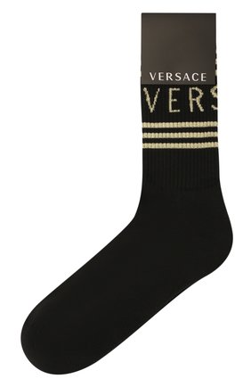 Мужские хлопковые носки VERSACE черного цвета по цене 6810 руб., арт. ICZ0003/IK0203 | Фото 1 Мужские хлопковые носки VERSACE черного цвета, арт. ICZ0003/IK0203 | Фото 1 (Материал внешний: Хлопок; Кросс-КТ: бельё)