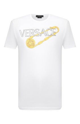 Мужская хлопковая футболка VERSACE белого цвета по цене 33600 руб., арт. 1001295/1A00932 | Фото 1 Мужская хлопковая футболка VERSACE белого цвета, арт. 1001295/1A00932 | Фото 1