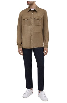 Мужская замшевая рубашка RALPH LAUREN бежевого цвета по цене 224000 руб., арт. 790654923 | Фото 2 Мужская замшевая рубашка RALPH LAUREN бежевого цвета, арт. 790654923 | Фото 2 (Случай: Повседневный; Рукава: Длинные; Стили: Кэжуэл; Воротник: Кент; Длина (для топов): Стандартные; Материал внешний: Замша; Манжеты: На пуговицах; Принт: Однотонные)