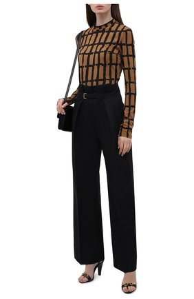Женская хлопковый лонгслив PROENZA SCHOULER WHITE LABEL коричневого цвета по цене 23550 руб., арт. WL2134277-JC150-GRID | Фото 2 Женская хлопковый лонгслив PROENZA SCHOULER WHITE LABEL коричневого цвета, арт. WL2134277-JC150-GRID | Фото 2