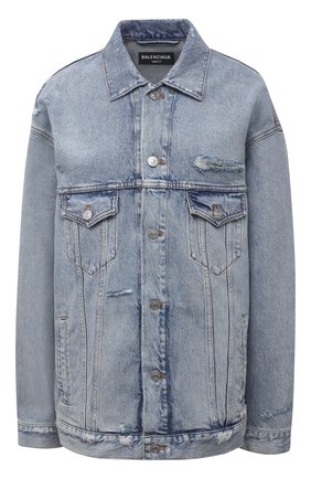 Женская джинсовая куртка BALENCIAGA голубого цвета по цене 99950 руб., арт. 664329/TBP48 | Фото 1 Женская джинсовая куртка BALENCIAGA голубого цвета, арт. 664329/TBP48 | Фото 1 (Длина (верхняя одежда): Короткие; Материал внешний: Хлопок; Стили: Спорт-шик; Рукава: Длинные; Кросс-КТ: Куртка, Деним)