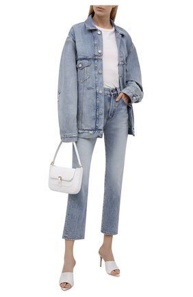 Женская джинсовая куртка BALENCIAGA голубого цвета по цене 99950 руб., арт. 664329/TBP48 | Фото 2 Женская джинсовая куртка BALENCIAGA голубого цвета, арт. 664329/TBP48 | Фото 2 (Длина (верхняя одежда): Короткие; Материал внешний: Хлопок; Стили: Спорт-шик; Рукава: Длинные; Кросс-КТ: Куртка, Деним)