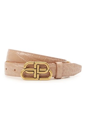 Женский кожаный ремень bb BALENCIAGA светло-бежевого цвета по цене 26650 руб., арт. 581690/2UD74 | Фото 1 Женский кожаный ремень bb BALENCIAGA светло-бежевого цвета, арт. 581690/2UD74 | Фото 1