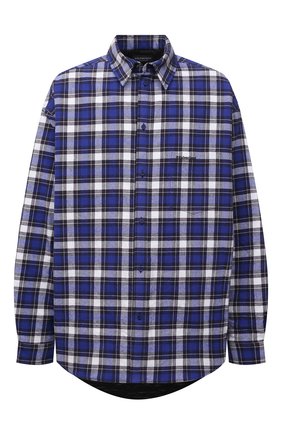 Мужская куртка-рубашка BALENCIAGA синего цвета по цене 98950 руб., арт. 642339/TKM27 | Фото 1 Мужская куртка-рубашка BALENCIAGA синего цвета, арт. 642339/TKM27 | Фото 1 (Материал внешний: Хлопок; Материал подклада: Купро; Рукава: Длинные; Кросс-КТ: Ветровка, Куртка; Длина (верхняя одежда): До середины бедра; Стили: Гранж)