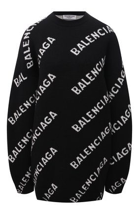 Женский шерстяной свитер BALENCIAGA черного цвета по цене 89550 руб., арт. 657520/T1567 | Фото 1 Женский шерстяной свитер BALENCIAGA черного цвета, арт. 657520/T1567 | Фото 1 (Материал внешний: Шерсть; Рукава: Длинные; Стили: Спорт-шик; Длина (для топов): Удлиненные; Женское Кросс-КТ: Свитер-одежда)