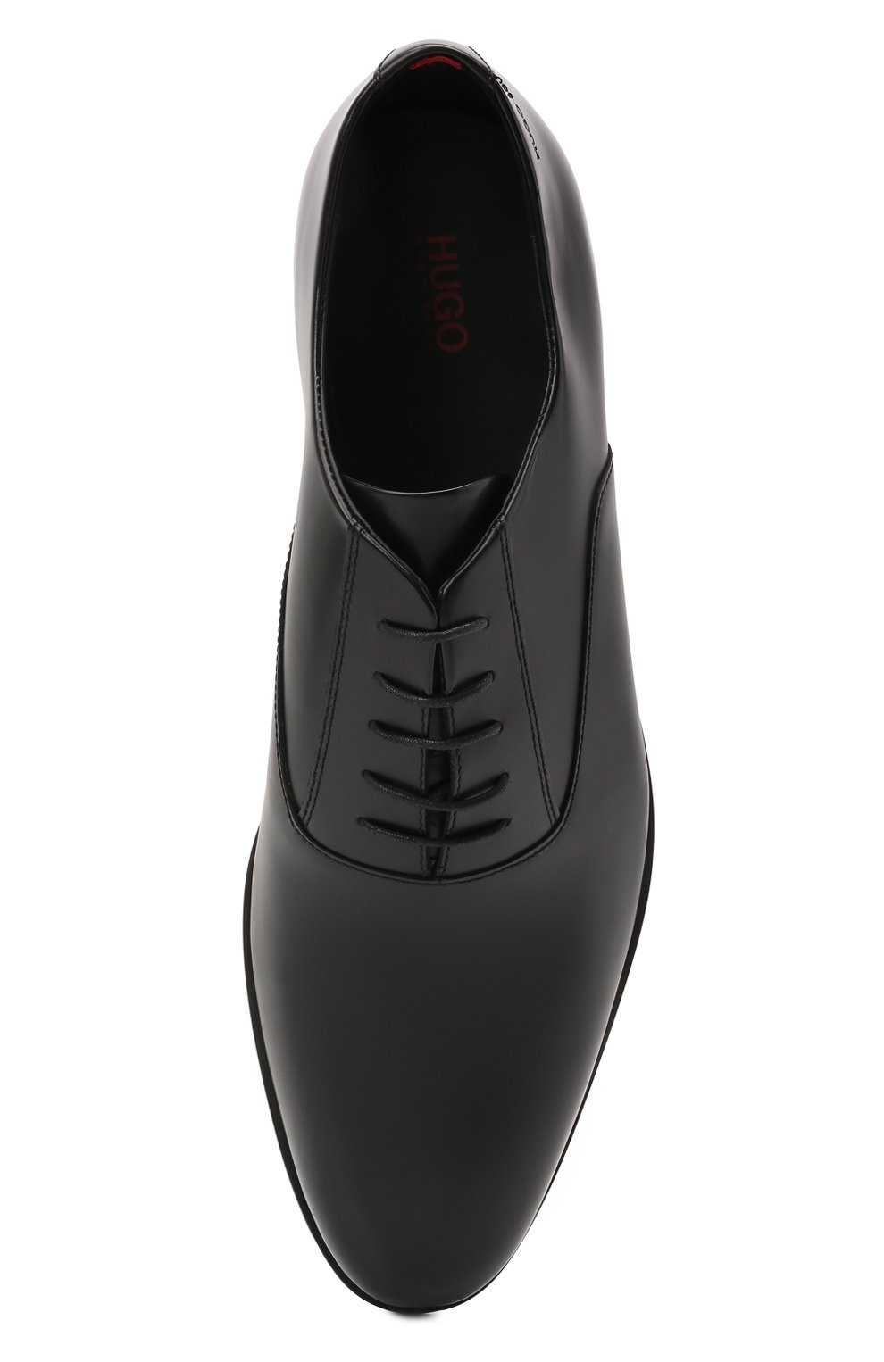 Мужские кожаные оксфорды HUGO черного цвета, арт. 50455187 | Фото 5 (Материал внешний: Кожа; Стили: Классический)