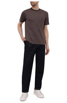 Мужская футболка из хлопка и кашемира GIORGIO ARMANI коричневого цвета по цене 72550 руб., арт. 6KSM63/SJVJZ | Фото 2 Мужская футболка из хлопка и кашемира GIORGIO ARMANI коричневого цвета, арт. 6KSM63/SJVJZ | Фото 2