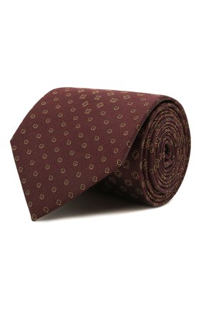 Мужской шелковый галстук BRIONI коричневого цвета, арт. 061Q00/01408 | Фото 1 (Материал: Текстиль, Шелк; Принт: С принтом)
