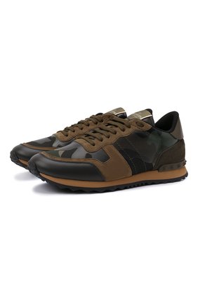 Мужские комбинированные кроссовки rockrunner VALENTINO темно-зеленого цвета по цене 56750 руб., арт. WY2S0723/TCC | Фото 1 Мужские комбинированные кроссовки rockrunner VALENTINO темно-зеленого цвета, арт. WY2S0723/TCC | Фото 1