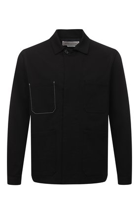 Мужская хлопковая куртка ALEXANDER MCQUEEN черного цвета, арт. 644900/QRY32 | Фото 1 (Материал внешний: Хлопок; Длина (верхняя одежда): Короткие; Стили: Кэжуэл; Материал подклада: Хлопок; Рукава: Длинные; Кросс-КТ: Ветровка, Куртка)