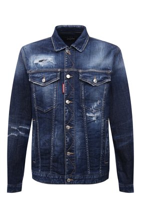 Мужская джинсовая куртка DSQUARED2 темно-синего цвета по цене 55650 руб., арт. S74AM1172/S30342 | Фото 1 Мужская джинсовая куртка DSQUARED2 темно-синего цвета, арт. S74AM1172/S30342 | Фото 1
