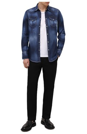 Мужская джинсовая рубашка DSQUARED2 темно-синего цвета по цене 45500 руб., арт. S74DM0526/S30341 | Фото 2 Мужская джинсовая рубашка DSQUARED2 темно-синего цвета, арт. S74DM0526/S30341 | Фото 2