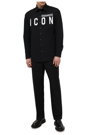 Мужская хлопковая рубашка DSQUARED2 черного цвета по цене 32100 руб., арт. S79DL0015/S36275 | Фото 2 Мужская хлопковая рубашка DSQUARED2 черного цвета, арт. S79DL0015/S36275 | Фото 2