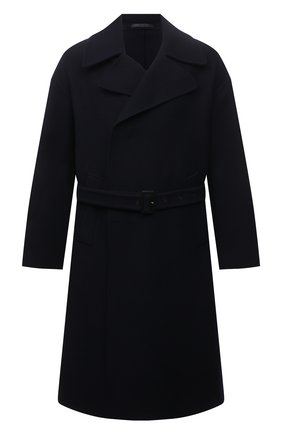 Мужской пальто из шерсти и кашемира GIORGIO ARMANI темно-синего цвета по цене 260500 руб., арт. 1WG0L07Q/T02VR | Фото 1 Мужской пальто из шерсти и кашемира GIORGIO ARMANI темно-синего цвета, арт. 1WG0L07Q/T02VR | Фото 1 (Материал внешний: Шерсть; Рукава: Длинные; Мужское Кросс-КТ: пальто-верхняя одежда; Стили: Классический)