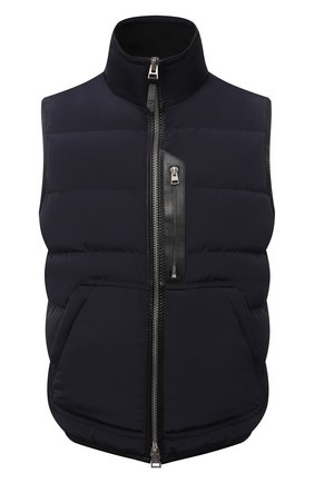 Мужской пуховый жилет TOM FORD темно-синего цвета по цене 246000 руб., арт. BY020/TF0325 | Фото 1 Мужской пуховый жилет TOM FORD темно-синего цвета, арт. BY020/TF0325 | Фото 1 (Материал внешний: Синтетический материал; Длина (верхняя одежда): Короткие; Кросс-КТ: Куртка, Пуховик; Материал подклада: Синтетический материал; Стили: Кэжуэл; Материал утеплителя: Пух и перо; Региональные ограничения белый список (Axapta Mercury): RU)