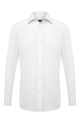 Мужская хлопковая сорочка TOM FORD белого цвета по цене 42650 руб., арт. QFT000/94C1JE | Фото 1 Мужская хлопковая сорочка TOM FORD белого цвета, арт. QFT000/94C1JE | Фото 1 (Рукава: Длинные; Материал внешний: Хлопок; Длина (для топов): Стандартные; Случай: Формальный; Рубашки М: Slim Fit; Манжеты: На пуговицах; Принт: Однотонные; Стили: Классический; Воротник: Кент)