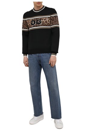 Мужской хлопковый свитер DOLCE & GABBANA черного цвета по цене 105000 руб., арт. GXG36T/JBVB0 | Фото 2 Мужской хлопковый свитер DOLCE & GABBANA черного цвета, арт. GXG36T/JBVB0 | Фото 2
