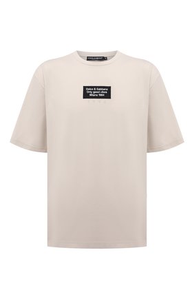 Мужская футболка DOLCE & GABBANA кремвого цвета по цене 58050 руб., арт. G8MZ0Z/FUGK4 | Фото 1 Мужская футболка DOLCE & GABBANA кремвого цвета, арт. G8MZ0Z/FUGK4 | Фото 1