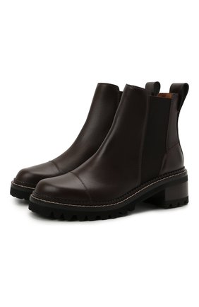 Женские кожаные ботинки mallory SEE BY CHLOÉ темно-коричневого цвета по цене 39950 руб., арт. SB33082A/14002 | Фото 1 Женские кожаные ботинки mallory SEE BY CHLOÉ темно-коричневого цвета, арт. SB33082A/14002 | Фото 1