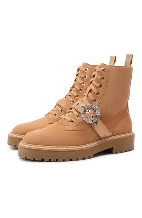 Женские замшевые ботинки cora JIMMY CHOO коричневого цвета по цене 111000 руб., арт. C0RA FLAT/CRYSTAL/UCB | Фото 1 Женские замшевые ботинки cora JIMMY CHOO коричневого цвета, арт. C0RA FLAT/CRYSTAL/UCB | Фото 1