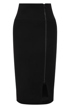 Женская шерстяная юбка TOM FORD черного цвета, арт. GC5598-FAX431 | Фото 1 (Материал внешний: Шерсть; Длина Ж (юбки, платья, шорты): До колена; Стили: Кэжуэл; Материал подклада: Шелк; Женское Кросс-КТ: Юбка-одежда, Юбка-карандаш)