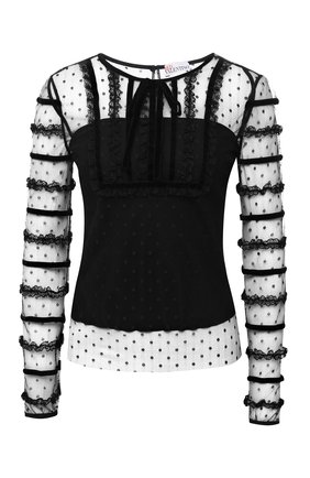 Женский топ REDVALENTINO черного цвета по цене 44600 руб., арт. WR3AB03W/631 | Фото 1 Женский топ REDVALENTINO черного цвета, арт. WR3AB03W/631 | Фото 1