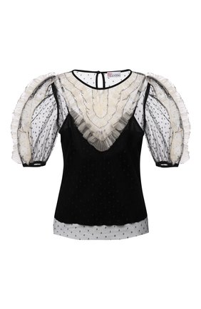 Женский топ REDVALENTINO черного цвета по цене 47150 руб., арт. WR3AA02Y/630 | Фото 1 Женский топ REDVALENTINO черного цвета, арт. WR3AA02Y/630 | Фото 1