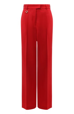 Женские шерстяные брюки LORENA ANTONIAZZI красного цвета, арт. A2125PA30A/3607 | Фото 1 (Материал внешний: Шерсть; Длина (брюки, джинсы): Стандартные; Женское Кросс-КТ: Брюки-одежда; Силуэт Ж (брюки и джинсы): Узкие; Стили: Романтичный)