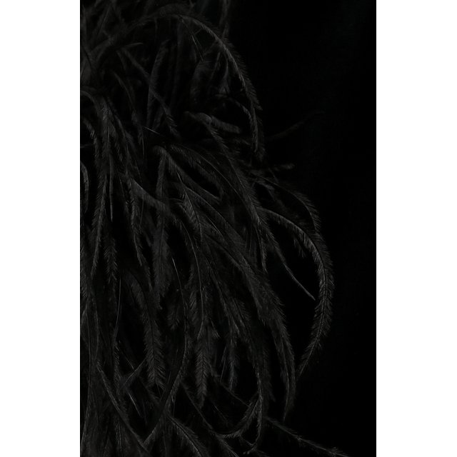 фото Комбинезон из вискозы с отделкой перьями saint laurent