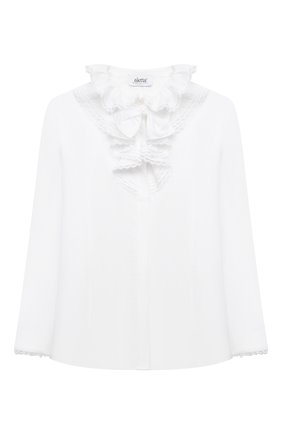 Детское хлопковая блузка ALETTA белого цвета по цене 10800 руб., арт. AC210495L-30/9A-16A | Фото 1 Детское хлопковая блузка ALETTA белого цвета, арт. AC210495L-30/9A-16A | Фото 1 (Материал внешний: Хлопок; Рукава: Длинные; Ростовка одежда: 10 - 11 лет | 140 - 146см, 12 лет | 152 см, 13 - 15 лет | 158 см, 16 лет | 164 см, 9 лет | 134 см)