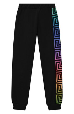 Детские хлопковые джоггеры VERSACE черного цвета по цене 18550 руб., арт. 1001734/1A01335/8A-14A | Фото 1 Детские хлопковые джоггеры VERSACE черного цвета, арт. 1001734/1A01335/8A-14A | Фото 1