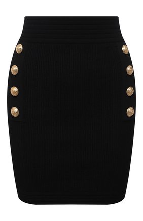 Женская юбка из вискозы BALMAIN черного цвета по цене 76450 руб., арт. WF1LB190/K211 | Фото 1 Женская юбка из вискозы BALMAIN черного цвета, арт. WF1LB190/K211 | Фото 1 (Длина Ж (юбки, платья, шорты): Мини; Женское Кросс-КТ: Юбка-одежда; Материал внешний: Вискоза; Стили: Гламурный; Кросс-КТ: Трикотаж)