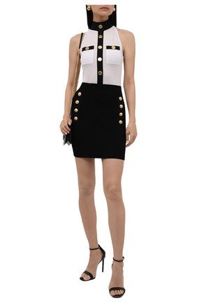 Женская юбка из вискозы BALMAIN черного цвета по цене 76450 руб., арт. WF1LB190/K211 | Фото 2 Женская юбка из вискозы BALMAIN черного цвета, арт. WF1LB190/K211 | Фото 2 (Длина Ж (юбки, платья, шорты): Мини; Женское Кросс-КТ: Юбка-одежда; Материал внешний: Вискоза; Стили: Гламурный; Кросс-КТ: Трикотаж)