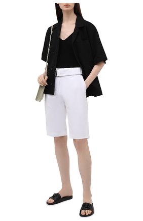 Женские кожаные шлепанцы VERSACE черного цвета, арт. DST640C/DV46G | Фото 2 (Подошва: Платформа; Материал внешний: Кожа; Длина стельки: 26)