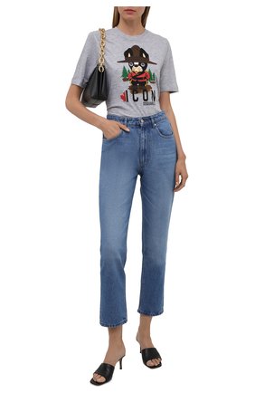Женская хлопковая футболка DSQUARED2 серого цвета по цене 24900 руб., арт. S80GC0032/S22146 | Фото 2 Женская хлопковая футболка DSQUARED2 серого цвета, арт. S80GC0032/S22146 | Фото 2