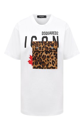 Женская хлопковая футболка DSQUARED2 белого цвета по цене 29950 руб., арт. S80GC0030/S20694 | Фото 1 Женская хлопковая футболка DSQUARED2 белого цвета, арт. S80GC0030/S20694 | Фото 1
