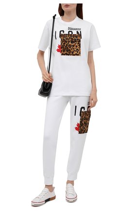 Женская хлопковая футболка DSQUARED2 белого цвета по цене 29950 руб., арт. S80GC0030/S20694 | Фото 2 Женская хлопковая футболка DSQUARED2 белого цвета, арт. S80GC0030/S20694 | Фото 2