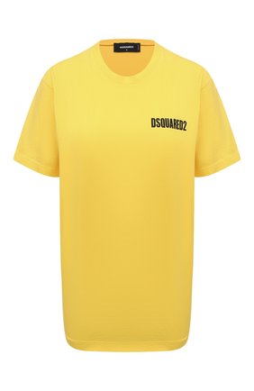 Женская хлопковая футболка DSQUARED2 желтого цвета по цене 19800 руб., арт. S75GD0229/S22427 | Фото 1 Женская хлопковая футболка DSQUARED2 желтого цвета, арт. S75GD0229/S22427 | Фото 1