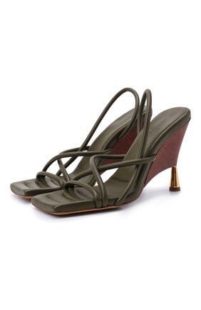Женские кожаные босоножки GIA COUTURE зеленого цвета по цене 46750 руб., арт. R0SIE-2 A 106 | Фото 1 Женские кожаные босоножки GIA COUTURE зеленого цвета, арт. R0SIE-2 A 106 | Фото 1