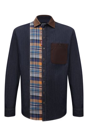 Мужская комбинированная рубашка DSQUARED2 темно-синего цвета по цене 49600 руб., арт. S74DM0544/S30341 | Фото 1 Мужская комбинированная рубашка DSQUARED2 темно-синего цвета, арт. S74DM0544/S30341 | Фото 1