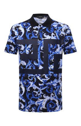 Мужское хлопковое поло VERSACE синего цвета по цене 57100 руб., арт. 1001555/1A01220 | Фото 1 Мужское хлопковое поло VERSACE синего цвета, арт. 1001555/1A01220 | Фото 1
