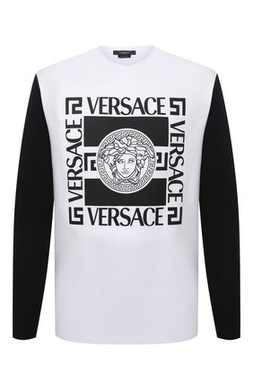 Мужская хлопковый лонгслив VERSACE черно-белого цвета по цене 38050 руб., арт. 1001511/1A01116 | Фото 1 Мужская хлопковый лонгслив VERSACE черно-белого цвета, арт. 1001511/1A01116 | Фото 1