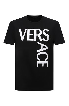 Мужская хлопковая футболка VERSACE черного цвета по цене 28400 руб., арт. 1001288/1A00922 | Фото 1 Мужская хлопковая футболка VERSACE черного цвета, арт. 1001288/1A00922 | Фото 1
