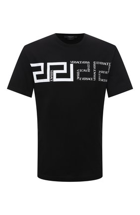Мужская хлопковая футболка VERSACE черного цвета по цене 28400 руб., арт. 1001286/1A00919 | Фото 1 Мужская хлопковая футболка VERSACE черного цвета, арт. 1001286/1A00919 | Фото 1