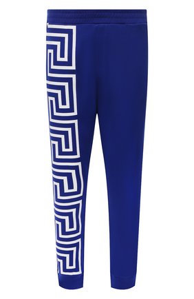 Мужские хлопковые джоггеры VERSACE синего цвета по цене 47450 руб., арт. 1001085/1A00720 | Фото 1 Мужские хлопковые джоггеры VERSACE синего цвета, арт. 1001085/1A00720 | Фото 1